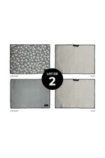 Tapis de séchage pour vaisselle Solem Fleur de sauge, présentation du lot de deux tapis