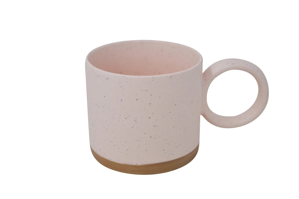 Tasse à poignée ronde rose