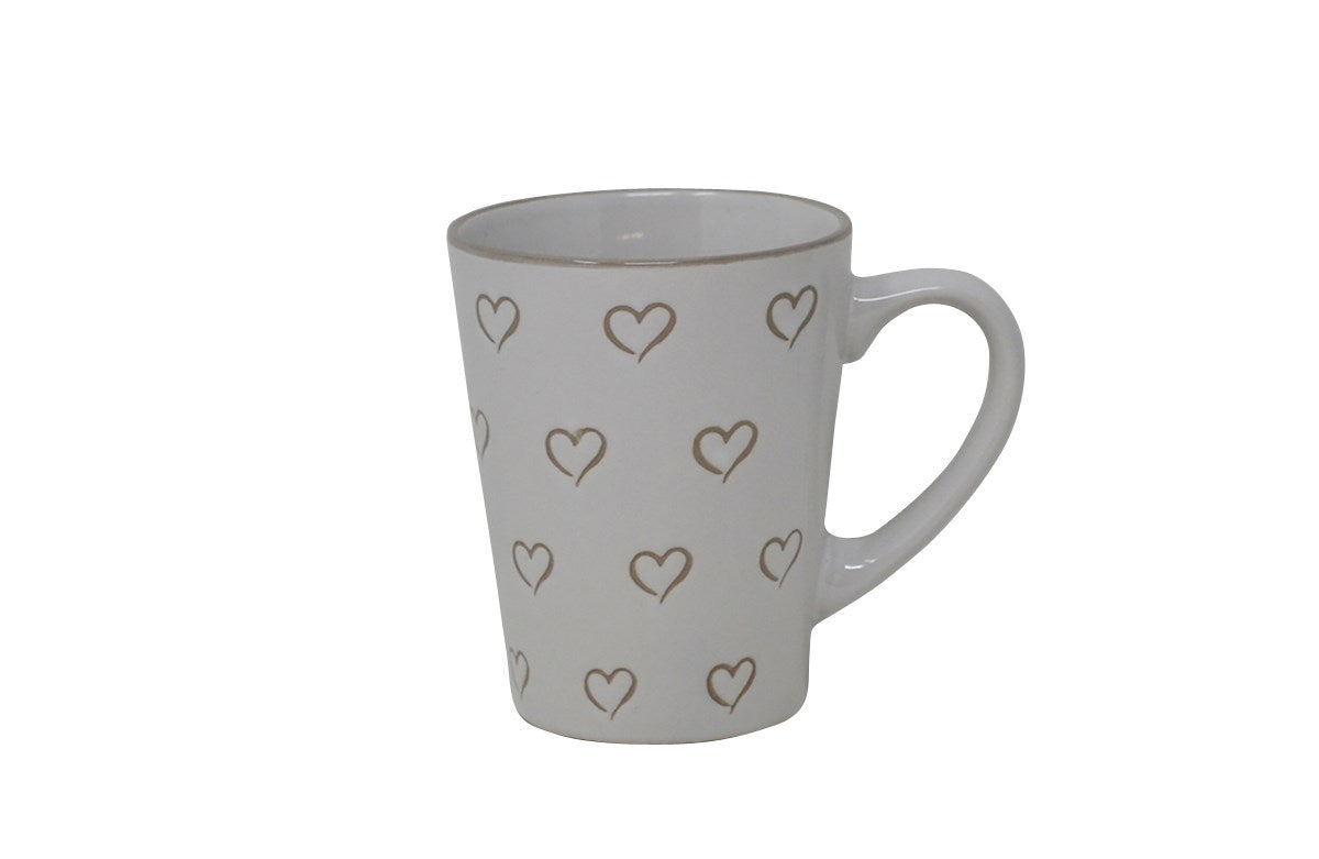 Tasse Cœurs blanc cassé – 340 ml