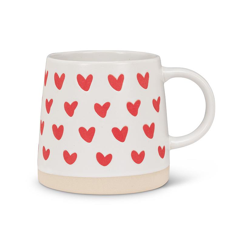 Tasse en grès à cœurs rouges Abbott