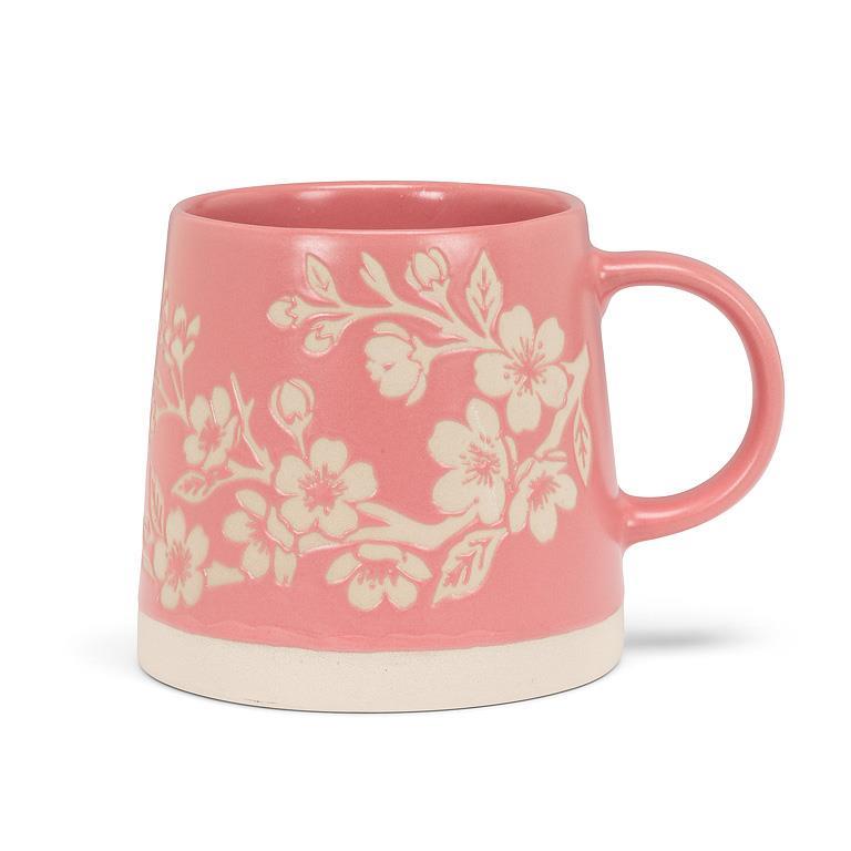 Tasse en grès rose à fleurs de cerisier Abbott