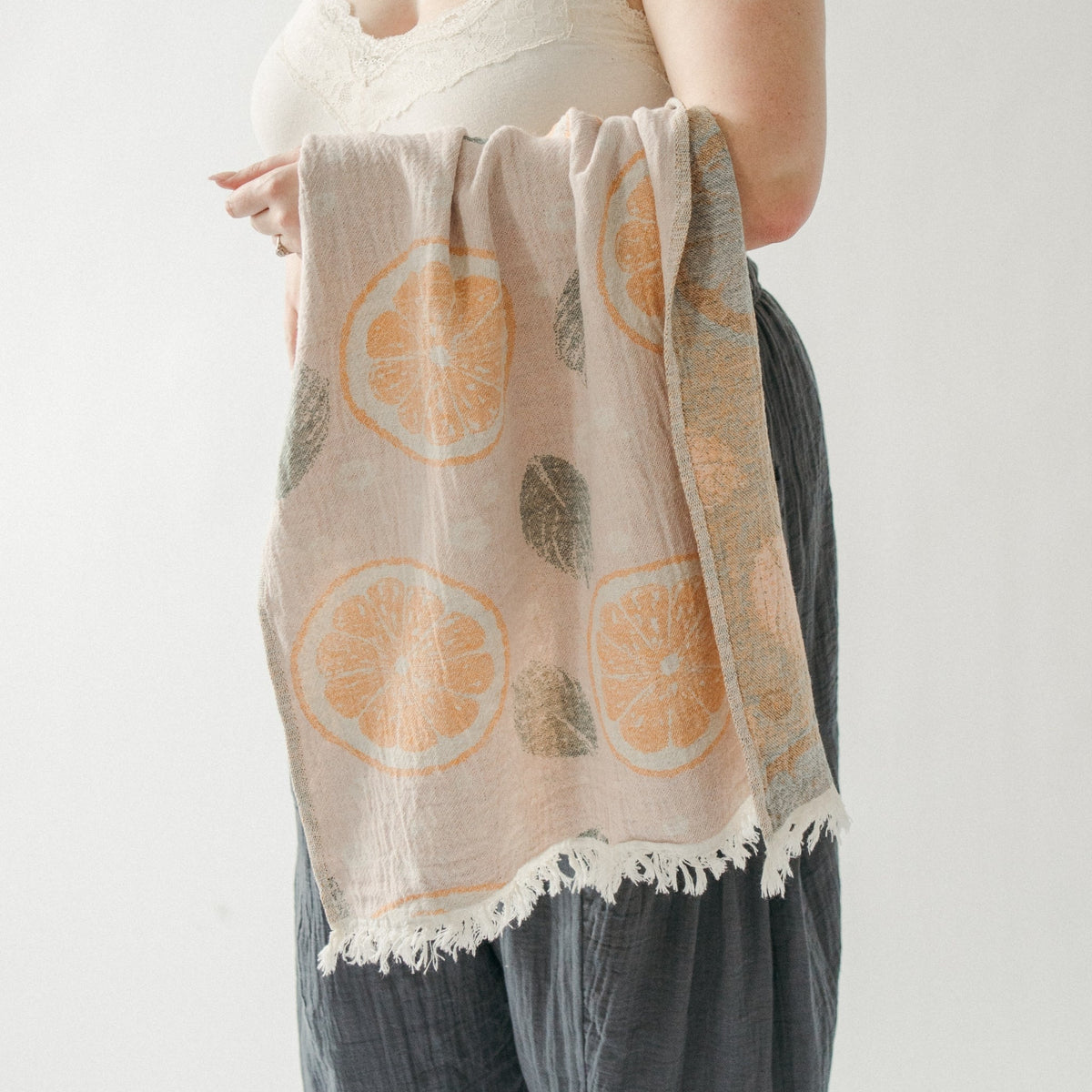 Serviette à mains – Oranges et feuilles – Pokoloko