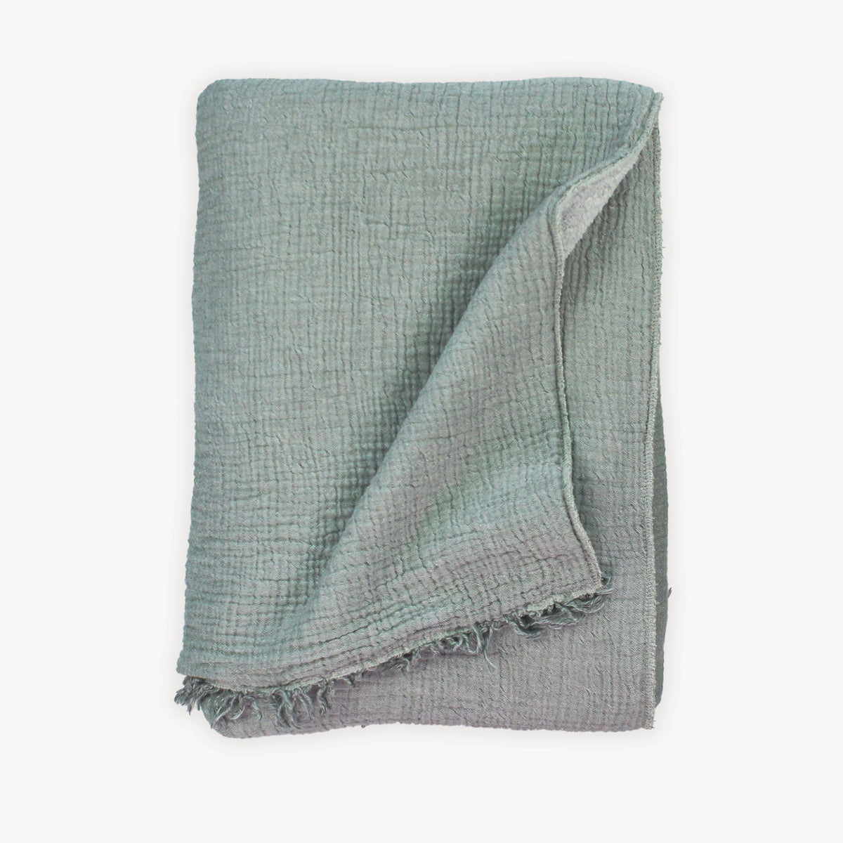 Jeté Crinkle doublé en molleton – Charbon et gris – Pokoloko