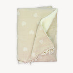 Jeté Have a Heart doublé en molleton – Beige – Pokoloko