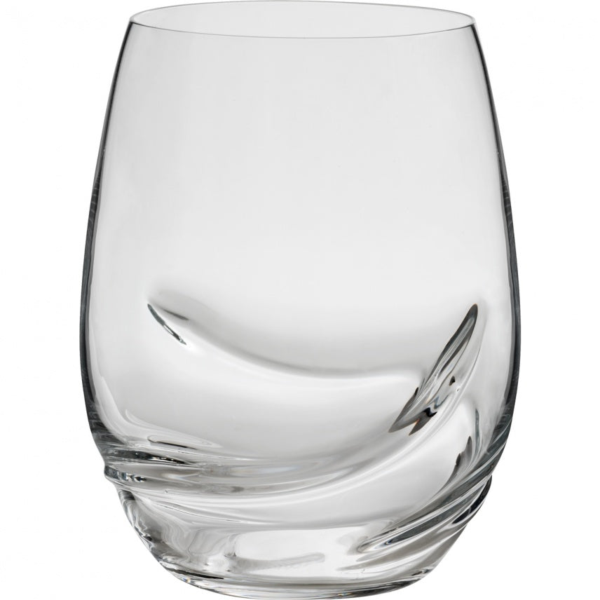 Verres à vin sans pied Oxygen en verre transparent, ensemble de deux de 500 ml