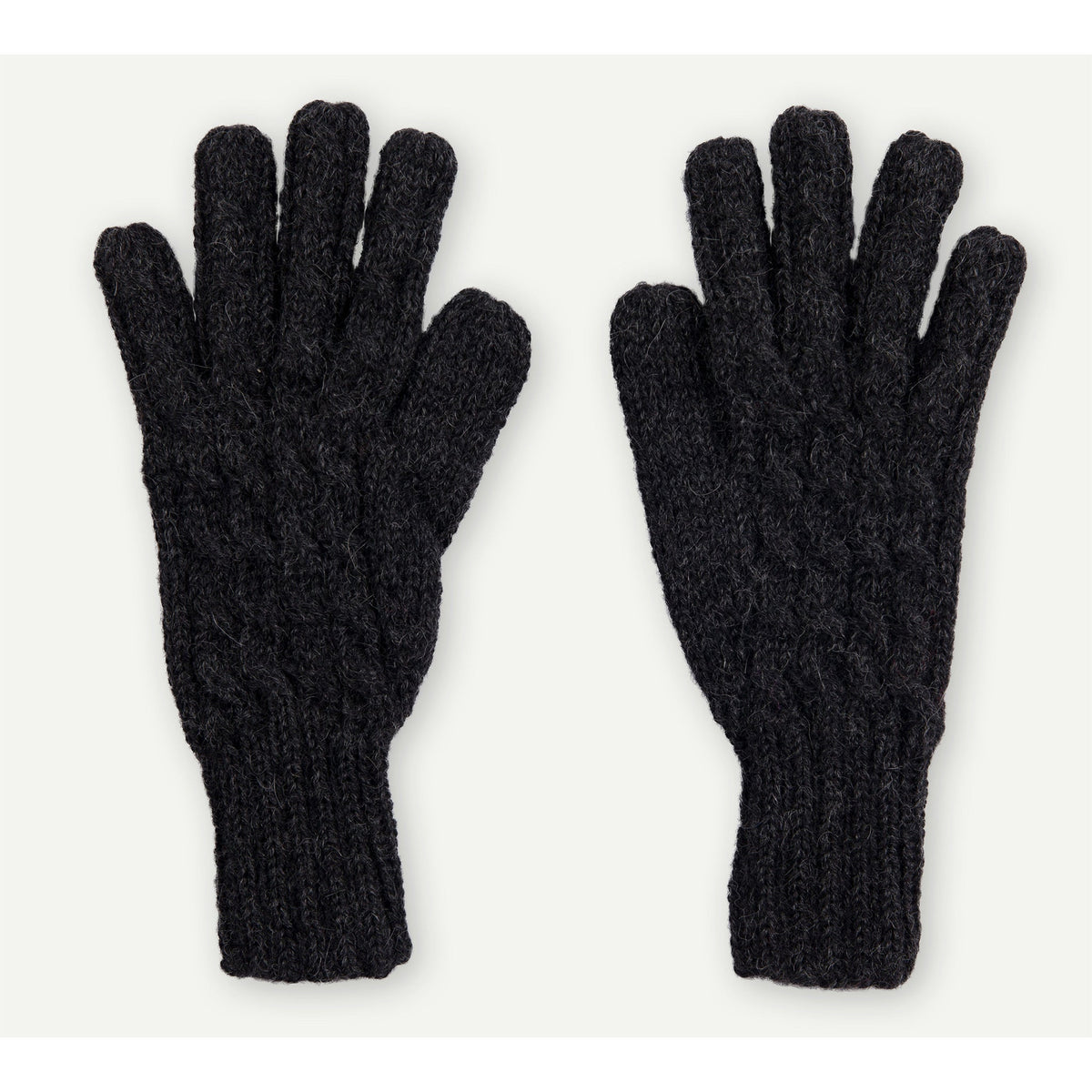 Gants en alpaga tricotés à la main – Charbon – Pokoloko