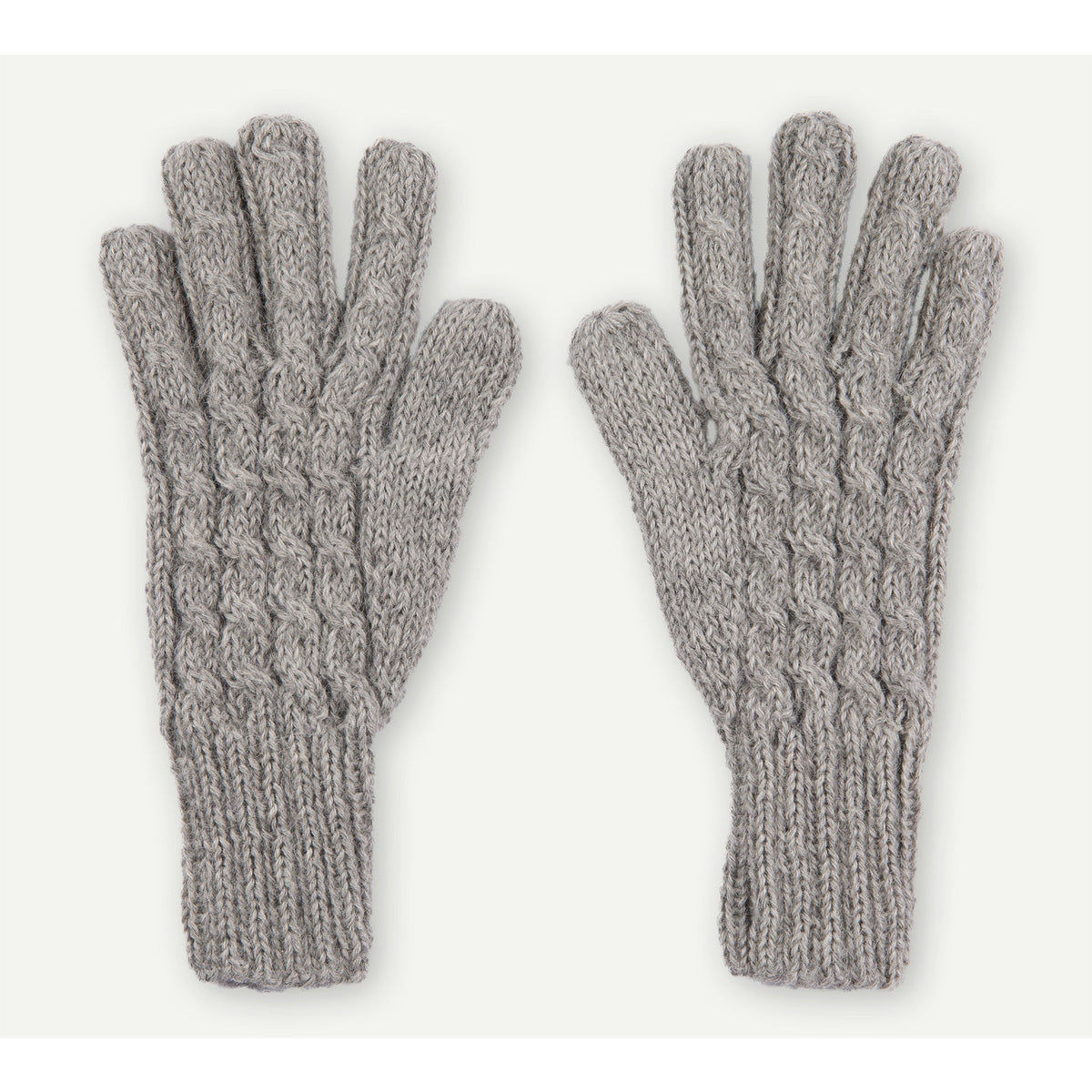 Gants en alpaga tricotés à la main – Acier – Pokoloko