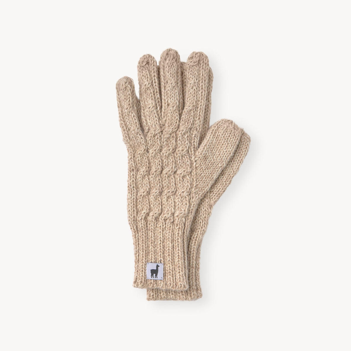Gants en alpaga tricotés à la main – Champagne – Pokoloko