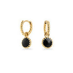 Anneaux dorés avec pendentifs noirs