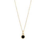 Collier doré à petit pendentif noir