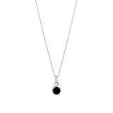 Collier argenté à petit pendentif noir