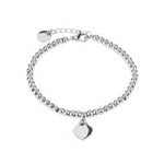 Bracelet argenté à mailles et petit médaillon