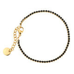 Bracelet de petites perles noires avec fermoir doré