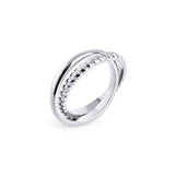 Bague argentée à détail torsadé