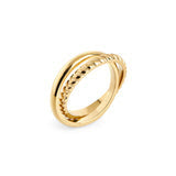 Bague dorée à détail torsadé