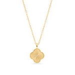 Collier doré à pendentif en trèfle