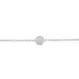 Bracelet argenté avec petit motif floral central