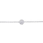 Bracelet argenté avec petit motif floral central