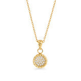 Collier doré à pendentif rond serti de petites pierres
