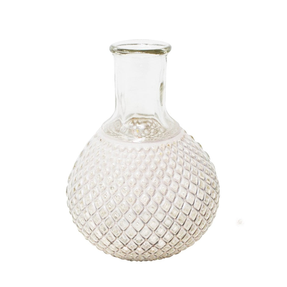 Vase boule lumineux blanc avec minuterie