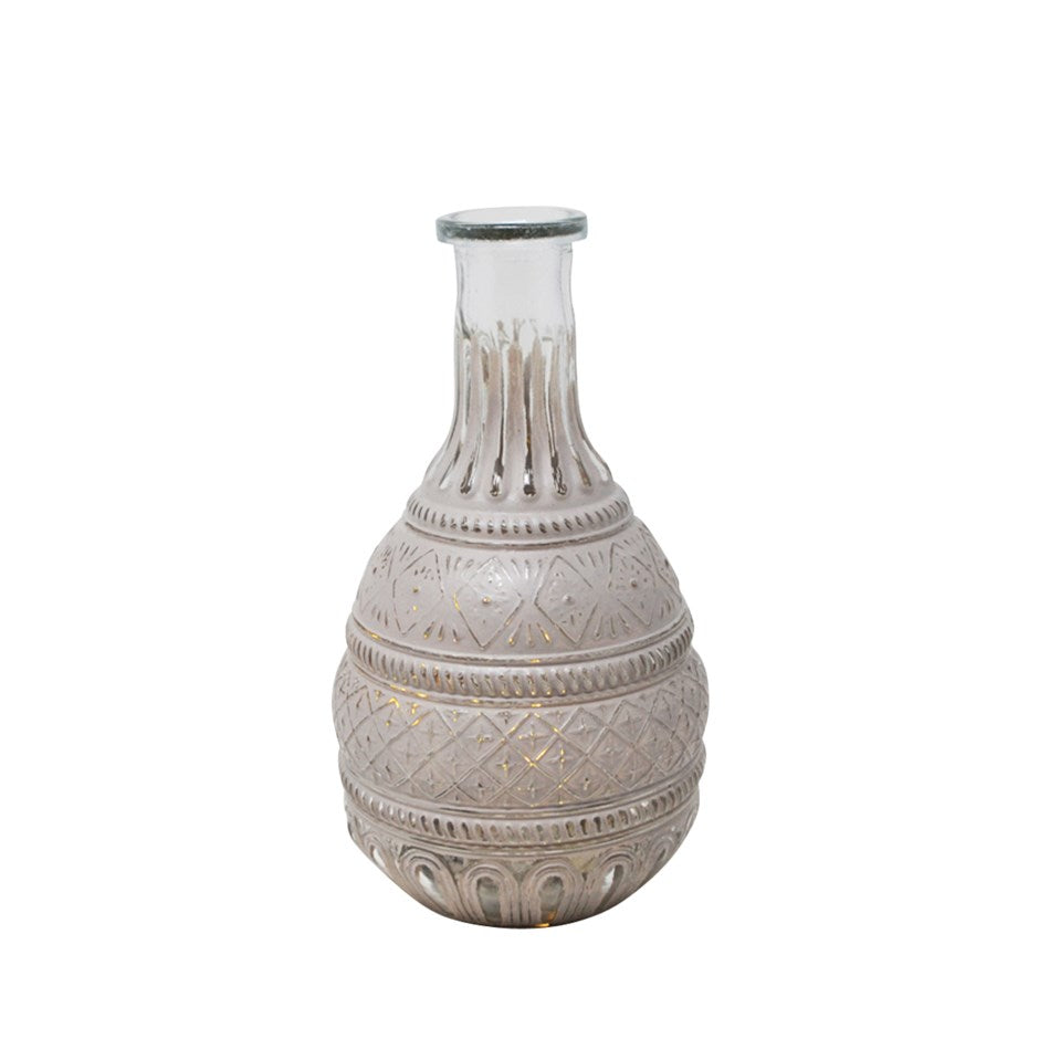Vase lumineux gris avec minuterie