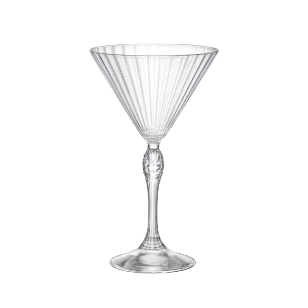 Verre à martini America ’20s en verre transparent à reliefs