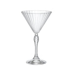 Verre à martini America ’20s en verre transparent à reliefs