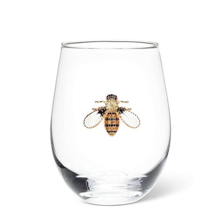 Verre à vin sans pied à abeille bijou Abbott