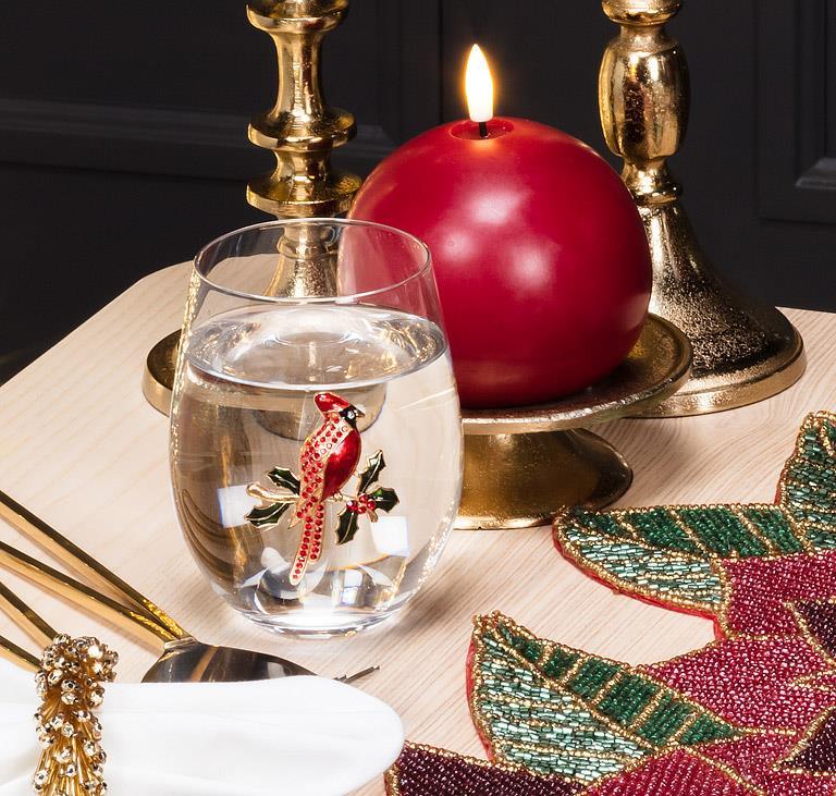 Verre à vin sans pied à cardinal bijou Abbott — mise en situation