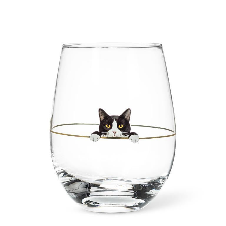 Verre à vin sans pied à chat noir curieux Abbott