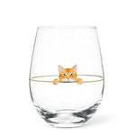 Verre à vin sans pied à chat roux curieux Abbott