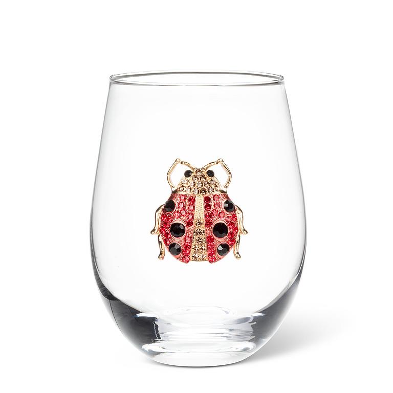 Verre à vin sans pied à coccinelle bijou Abbott