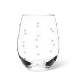 Verre à vin sans pied à cœurs roses Abbott
