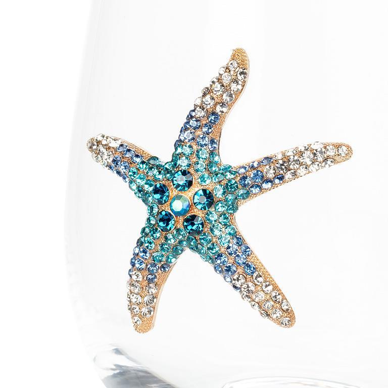 Verre à vin sans pied à étoile de mer bijou Abbott — détail de l’ornement