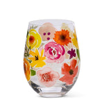 Verre à vin sans pied à fleurs multicolores Abbott
