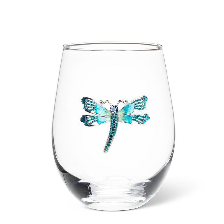 Verre à vin sans pied à libellule bijou Abbott