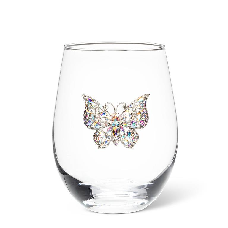 Verre à vin sans pied à papillon bijou Abbott