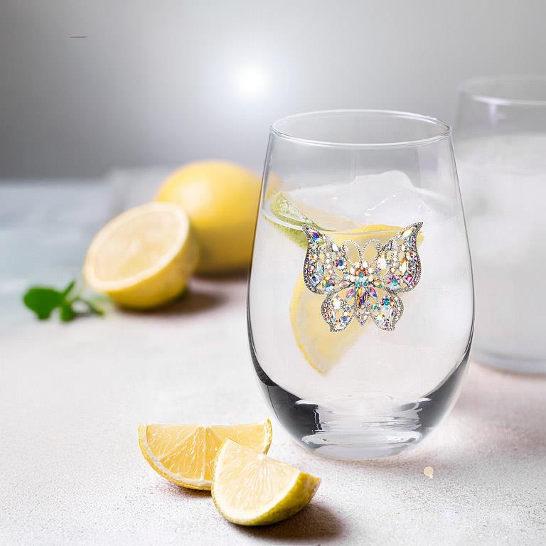 Verre à vin sans pied à papillon bijou Abbott — autre vue