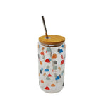 Verre avec couvercle et paille Champignons – 500 ml