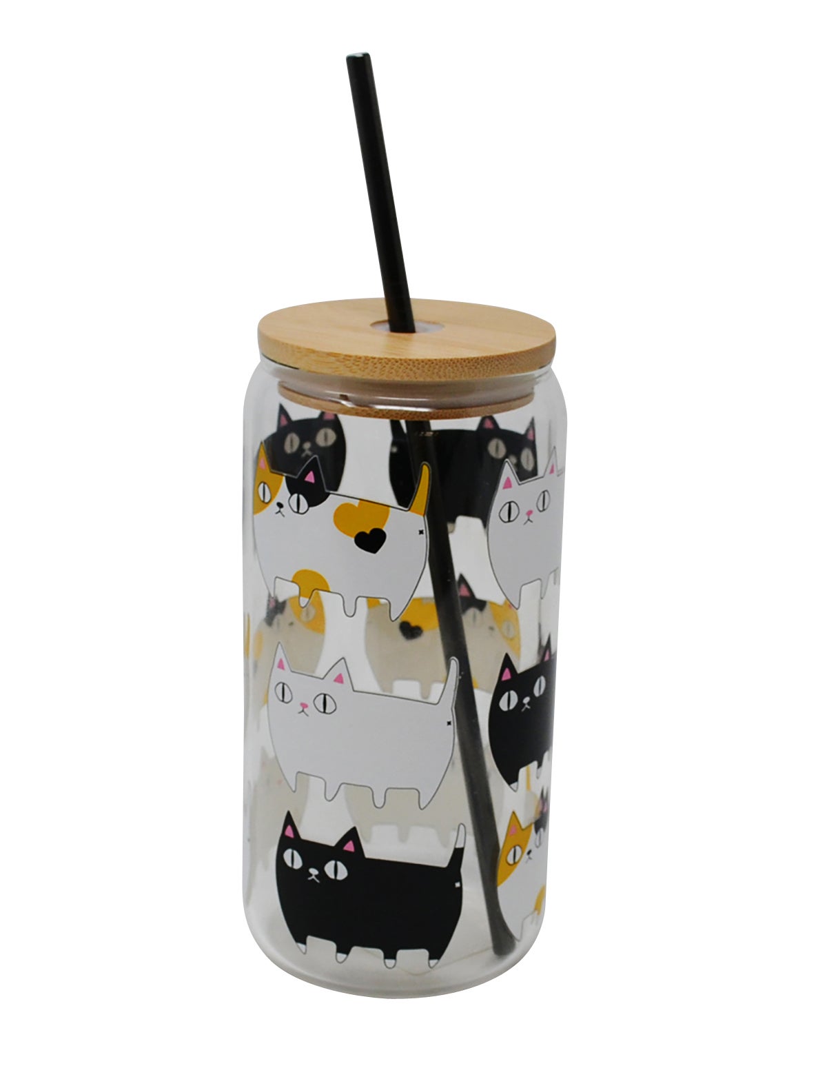 Verre couvercle/paille chat 500 ml – vue du produit