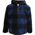 Veste polaire à capuchon pour enfant Arseno, bleu et noir, vue de face
