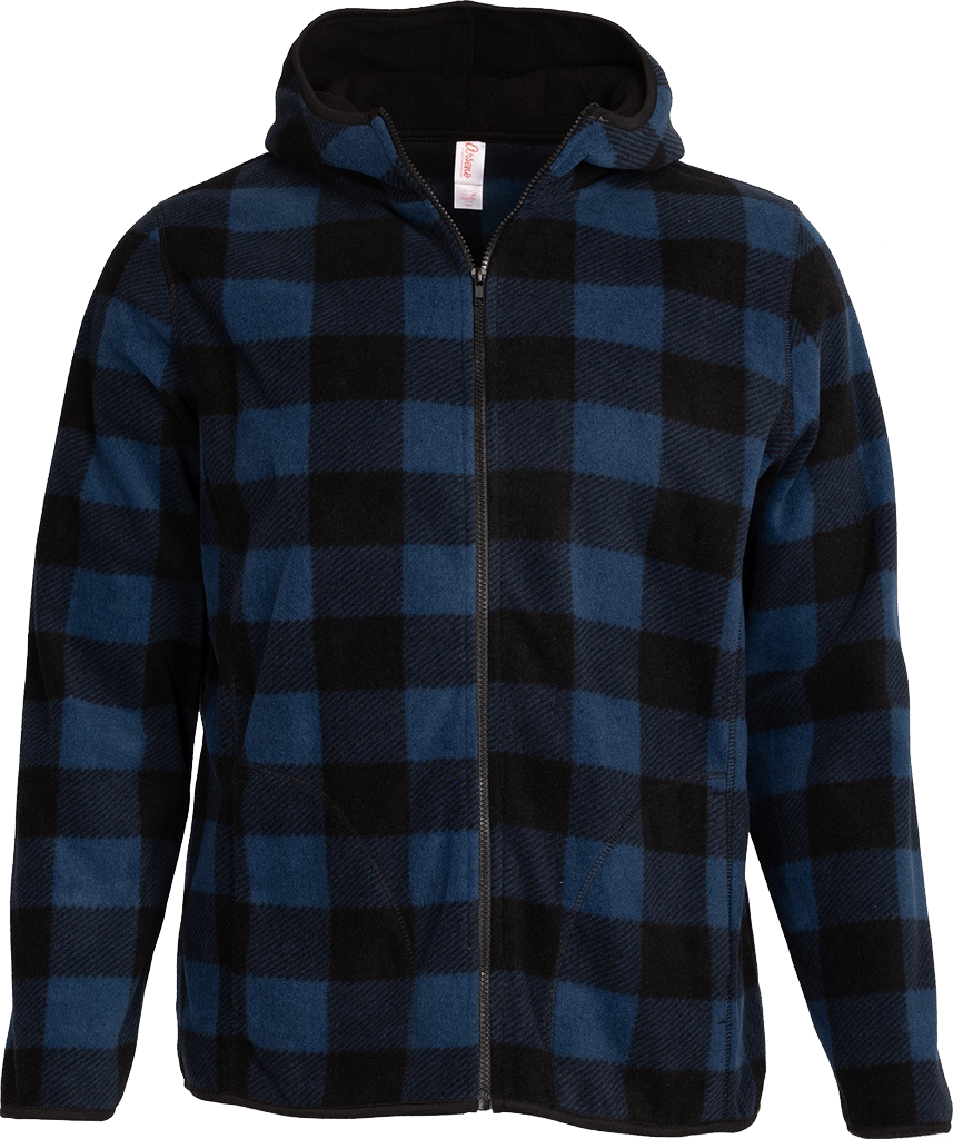 Veste polaire à capuchon unisexe Arseno, bleu et noir, vue de face