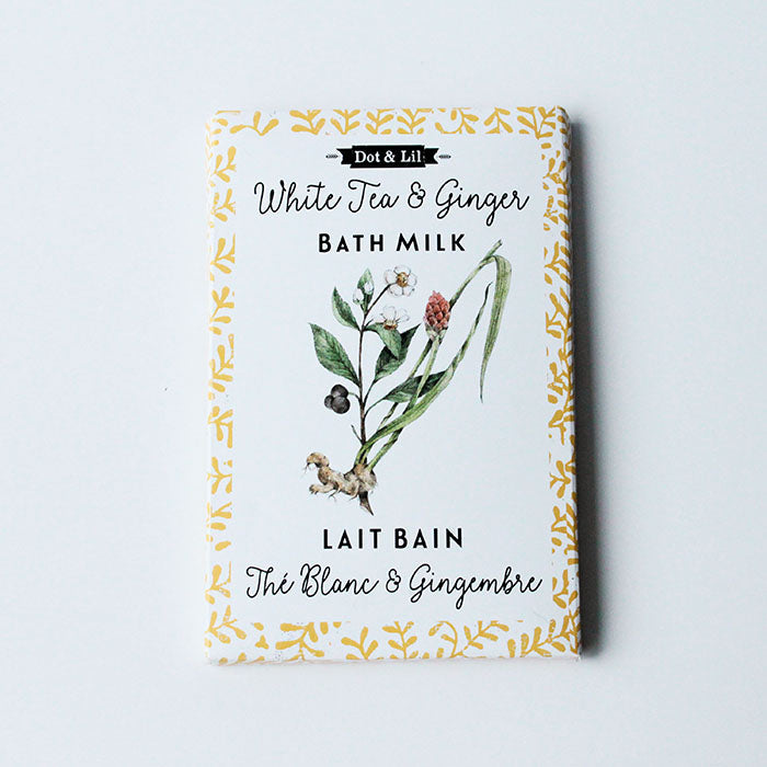 Sachet de lait de bain fleuri Thé blanc et Gingembre