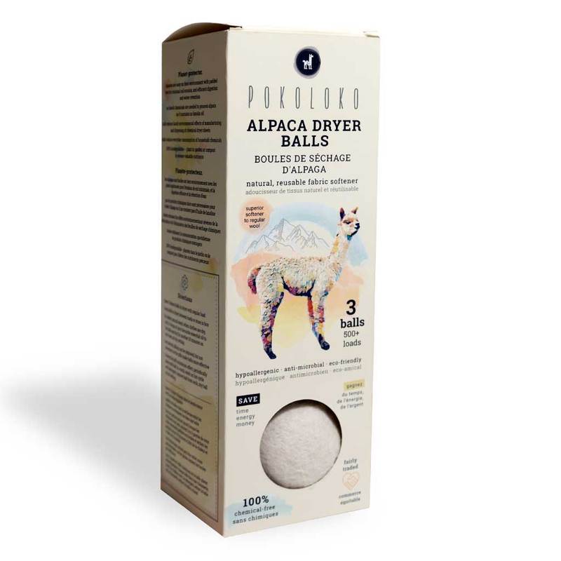 Boules de séchage en alpaga et laine – Ensemble de 3 – Pokoloko