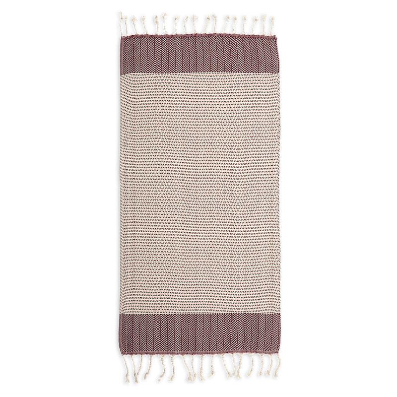 Serviette à mains Lined Diamond – Bordeaux – Pokoloko