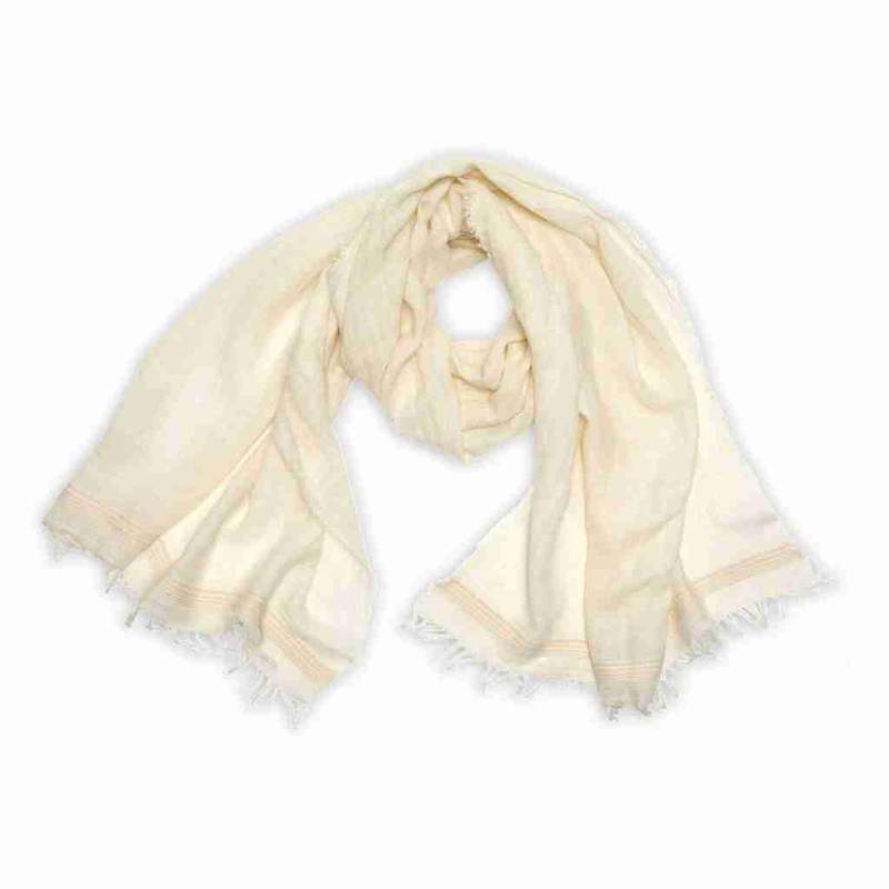 Foulard Harlow en lin et coton – Beige clair – Pokoloko