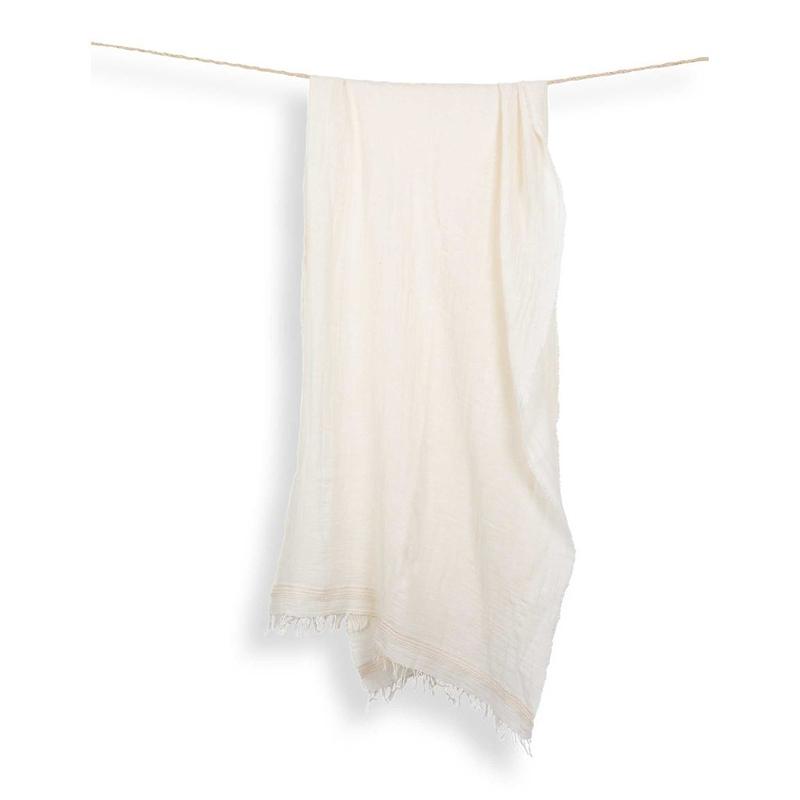 Foulard Harlow en lin et coton – Beige clair – Pokoloko