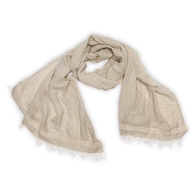 Foulard Harlow en lin et coton – Beige foncé – Pokoloko