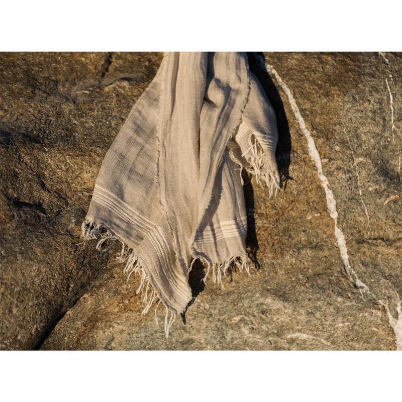 Foulard Harlow en lin et coton – Beige foncé – Pokoloko