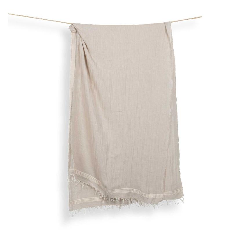 Foulard Harlow en lin et coton – Beige foncé – Pokoloko
